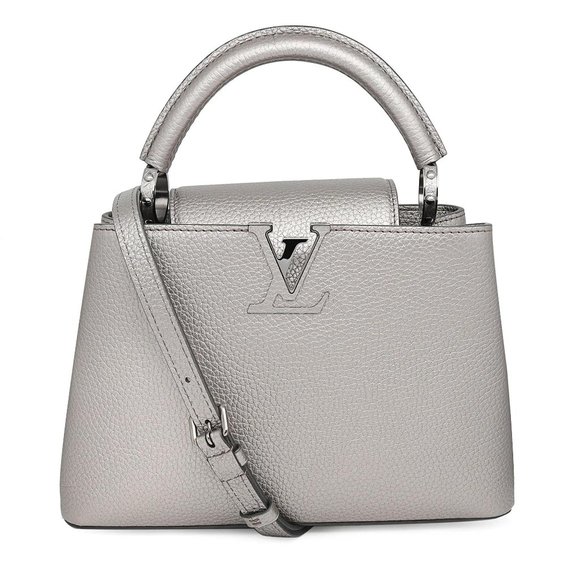 Louis Vuitton Capucines BB Metallic Grey Top Handle Handbag - Picture 2 of 7